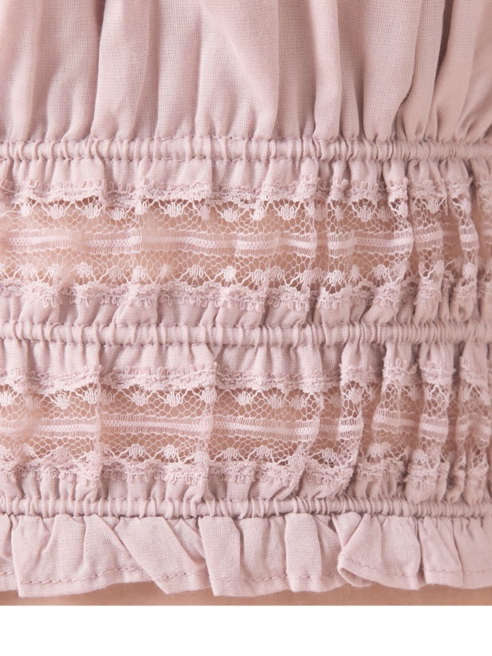 AllSaints Blush Pink Smocked Cropped Tank with Lace Straps | New | size 8 - Picture 6 of 6